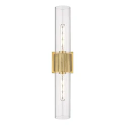 Mirza Clear Glass Bath Sconce - 2 Light