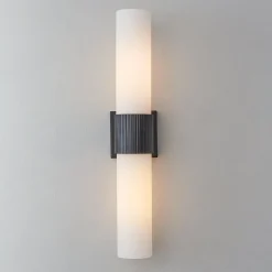 Mirza Opal Glass Bath Sconce - 2 Light