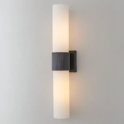 Mirza Opal Glass Bath Sconce - 2 Light