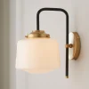 Mixed Metal Opal Schoolhouse Sconce