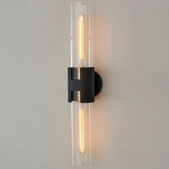 Mixed Metal Tube Sconce - Large