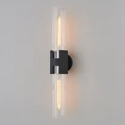 Mixed Metal Tube Sconce - Large