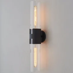Mixed Metal Tube Sconce - Large