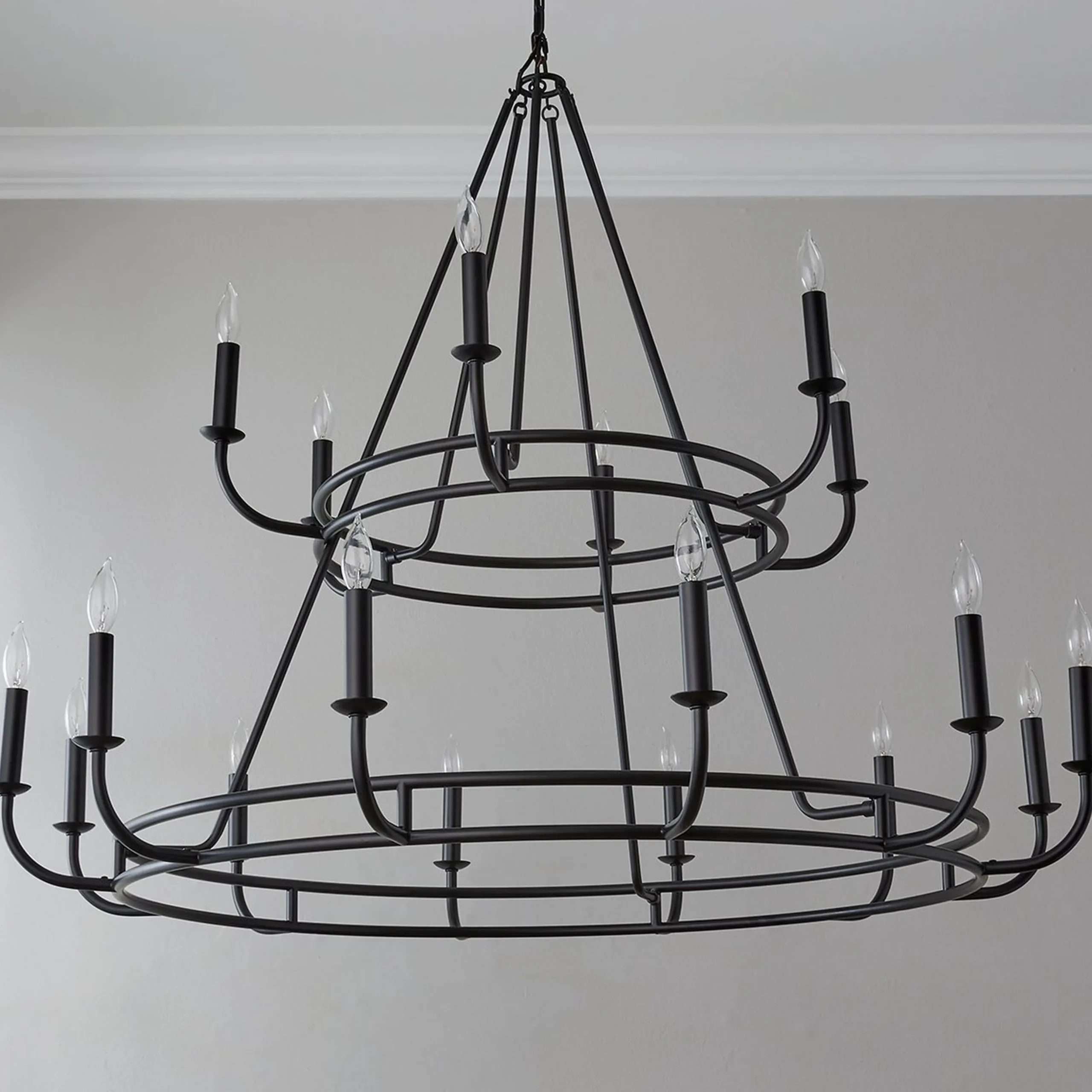 Moderately Modern Two-Tier Chandelier