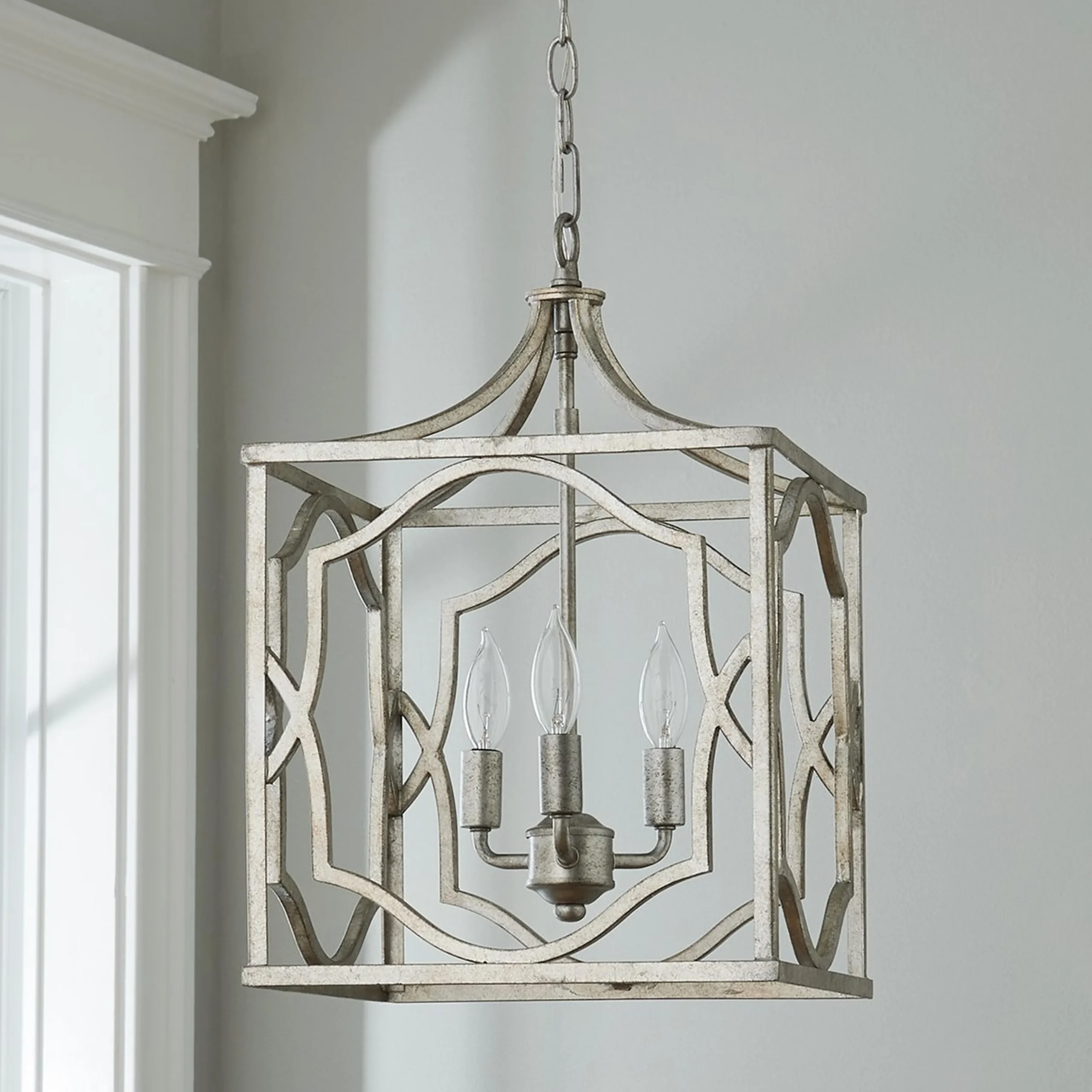 Modern Fretwork Frame Lantern - Small