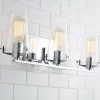 Modern Industrial Seeded Glass Vanity Light - 3 Light
