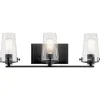 Modern Industrial Seeded Glass Vanity Light - 3 Light