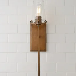 Modern Industrial Seeded Glass Sconce