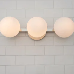 Modern Milky Globe Vanity Light - 3 Light