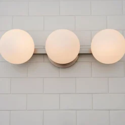 Modern Milky Globe Vanity Light - 3 Light