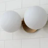 Modern Milky Globe Vanity Light - 2 Light