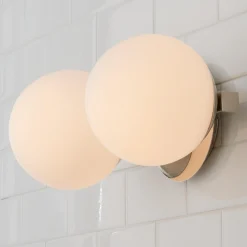 Modern Milky Globe Vanity Light - 2 Light