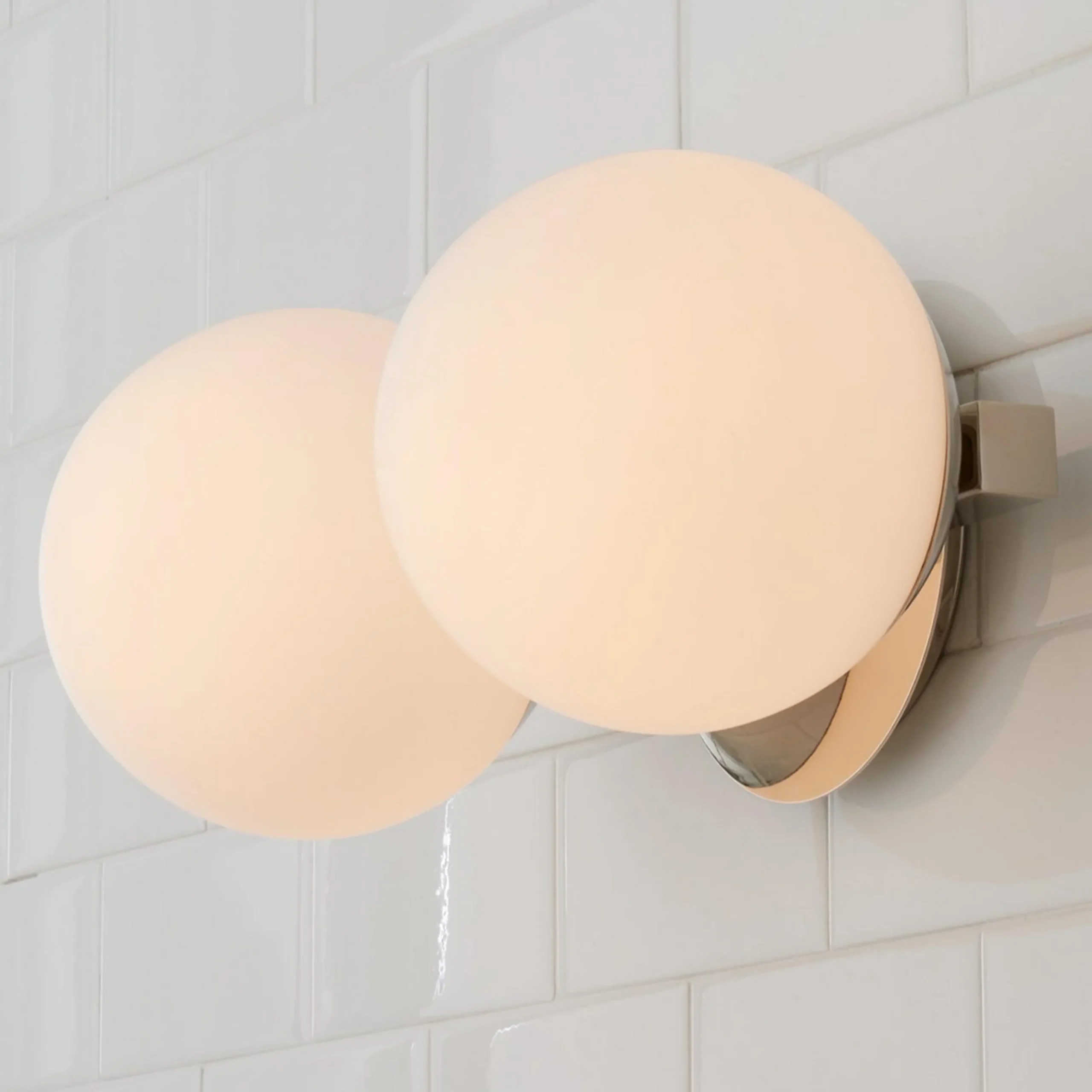 Modern Milky Globe Vanity Light - 2 Light