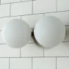 Modern Milky Globe Vanity Light - 2 Light