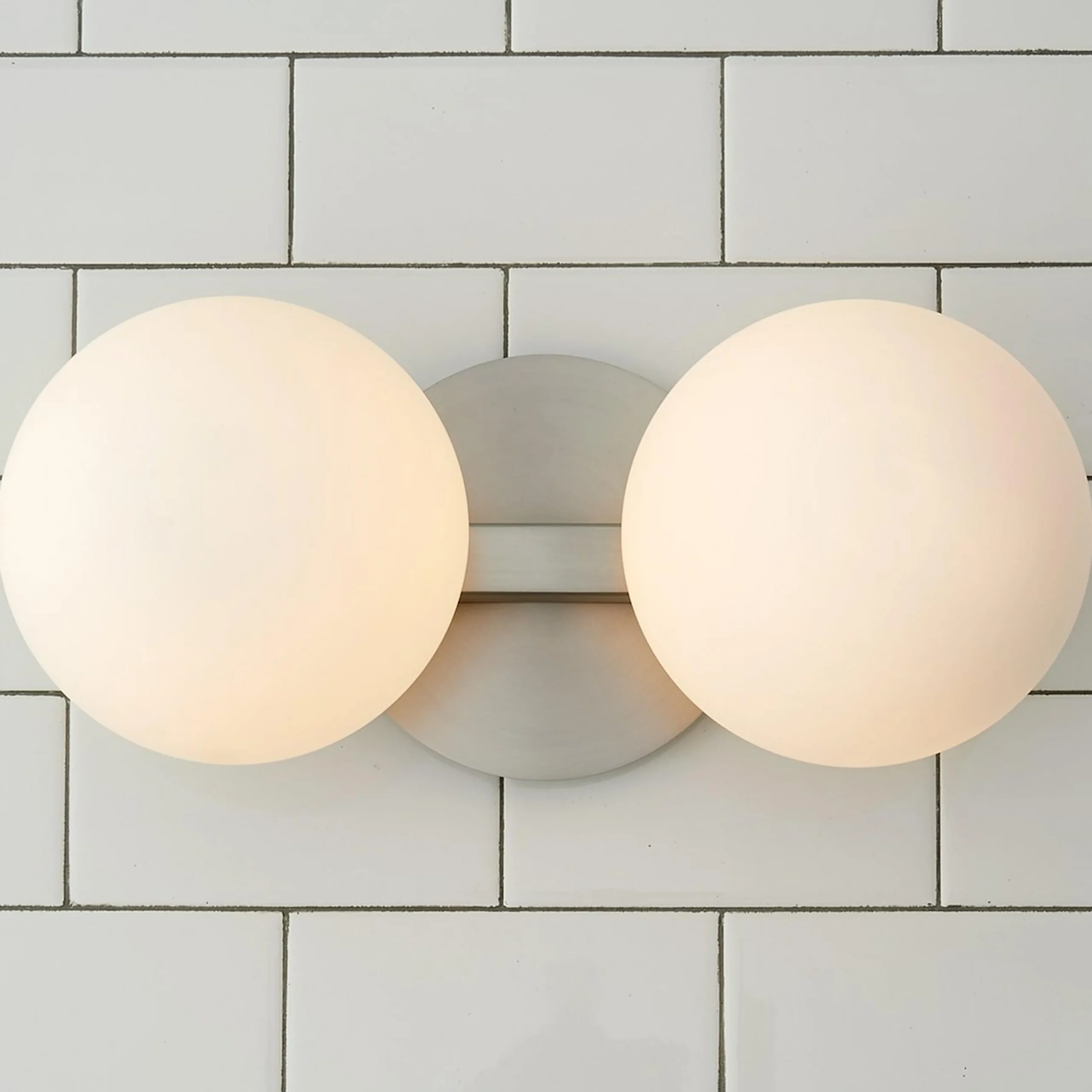 Modern Milky Globe Vanity Light - 2 Light