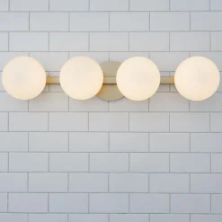 Modern Milky Globe Vanity Light - 4 Light