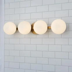Modern Milky Globe Vanity Light - 4 Light