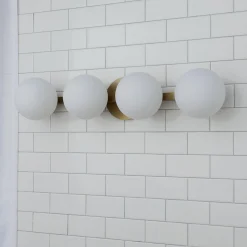 Modern Milky Globe Vanity Light - 4 Light