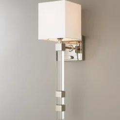 Modern Sophisticate Crystal Torch Sconce
