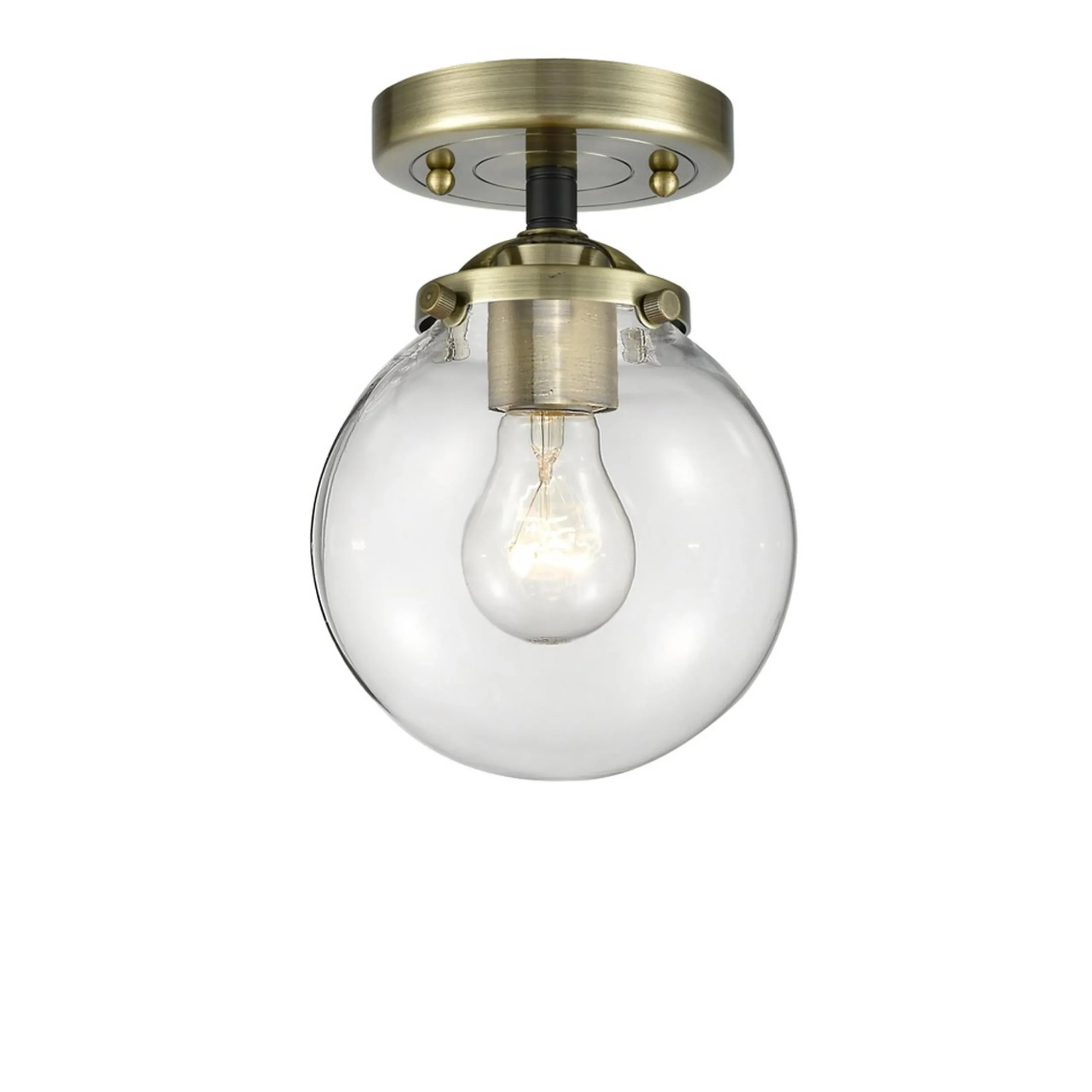 Mod Mix Clear Globe Semi-Flush Ceiling Light - Small