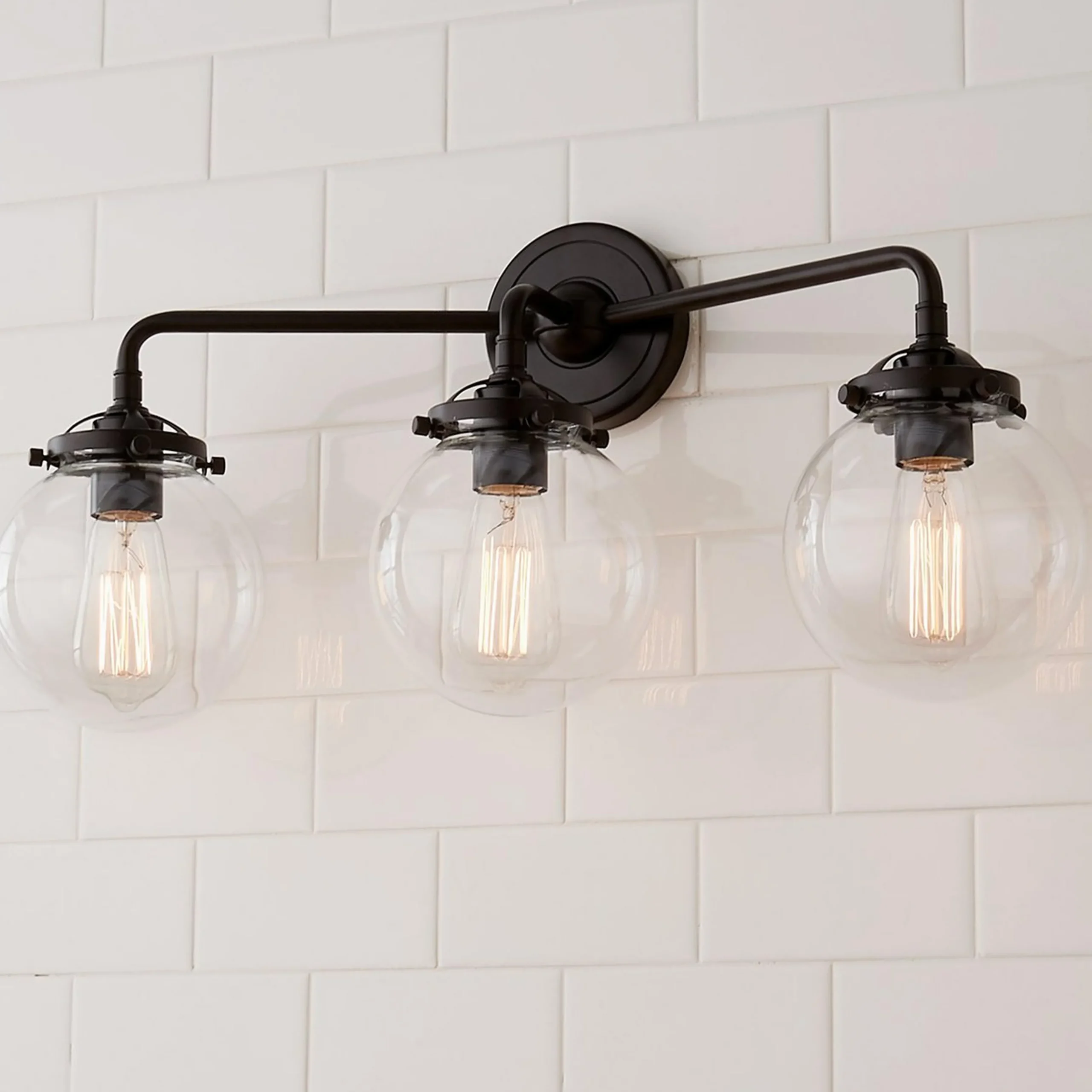 Mod Mix Clear Globe Vanity Light - 3 Light