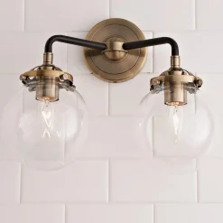 Mod Mix Clear Globe Vanity Light - 2 light