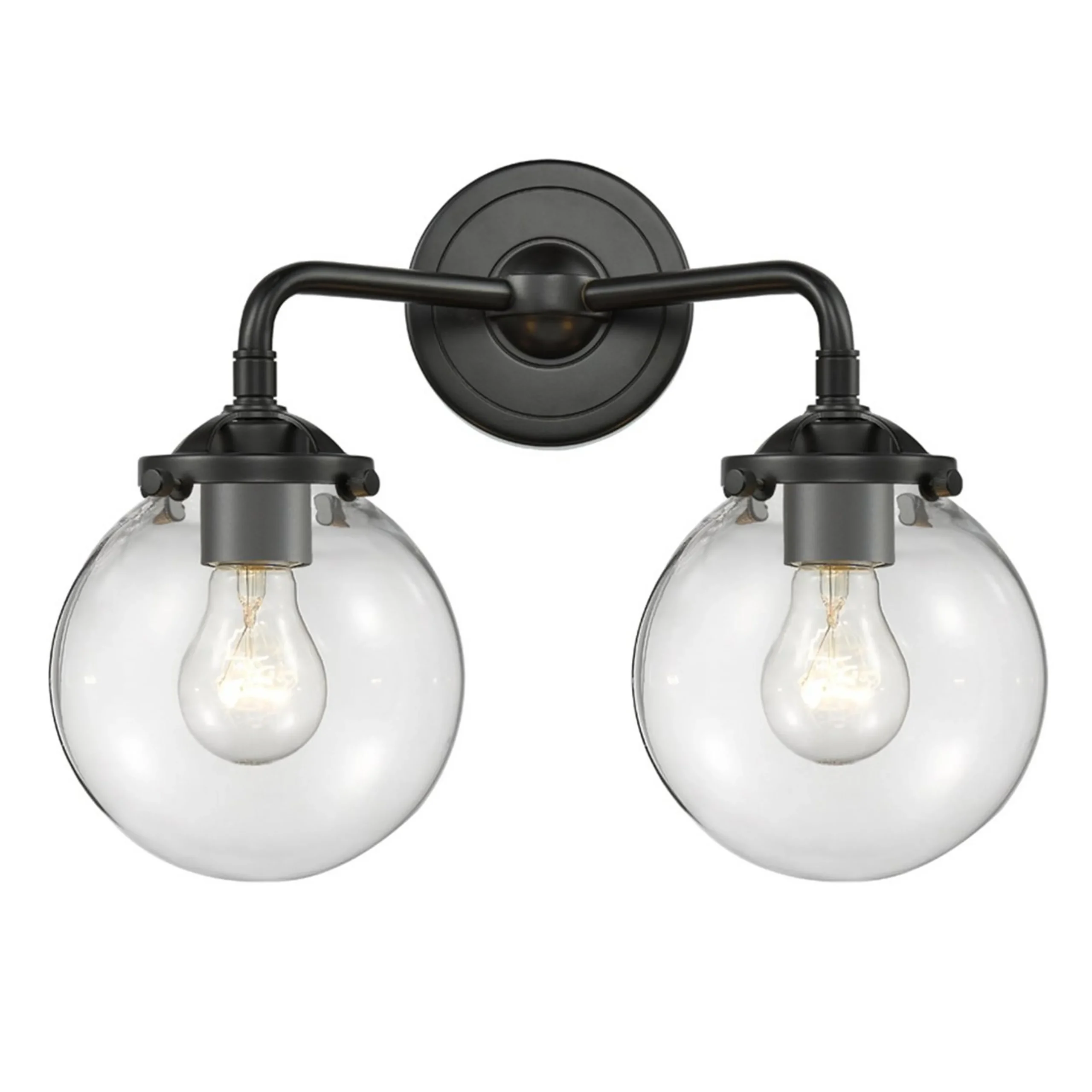 Mod Mix Clear Globe Vanity Light - 2 light