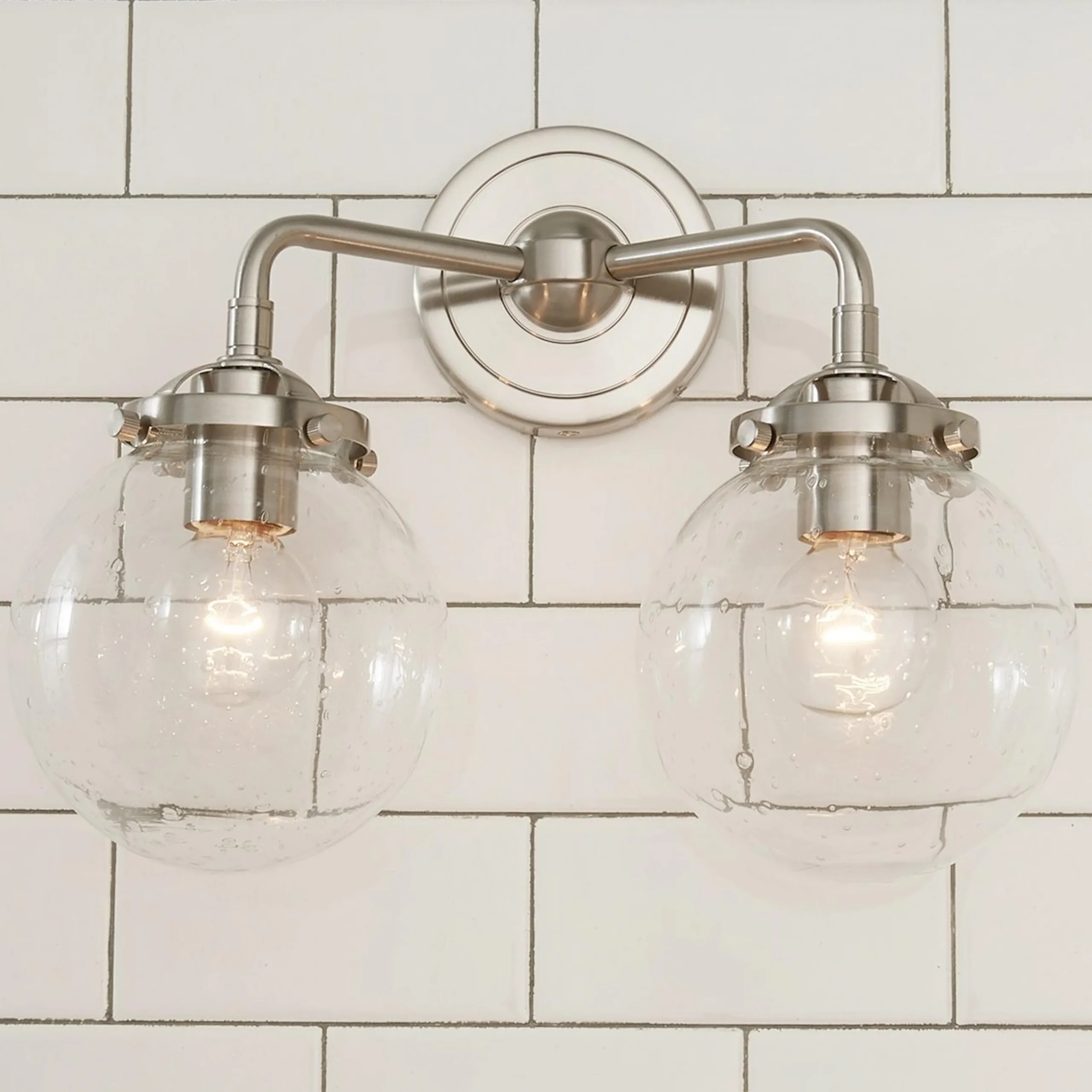 Mod Mix Seeded Globe Vanity Light - 2 light