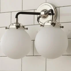 Mod Mix White Globe Vanity Light - 2 light