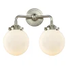 Mod Mix White Globe Vanity Light - 2 light
