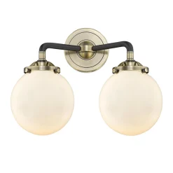 Mod Mix White Globe Vanity Light - 2 light