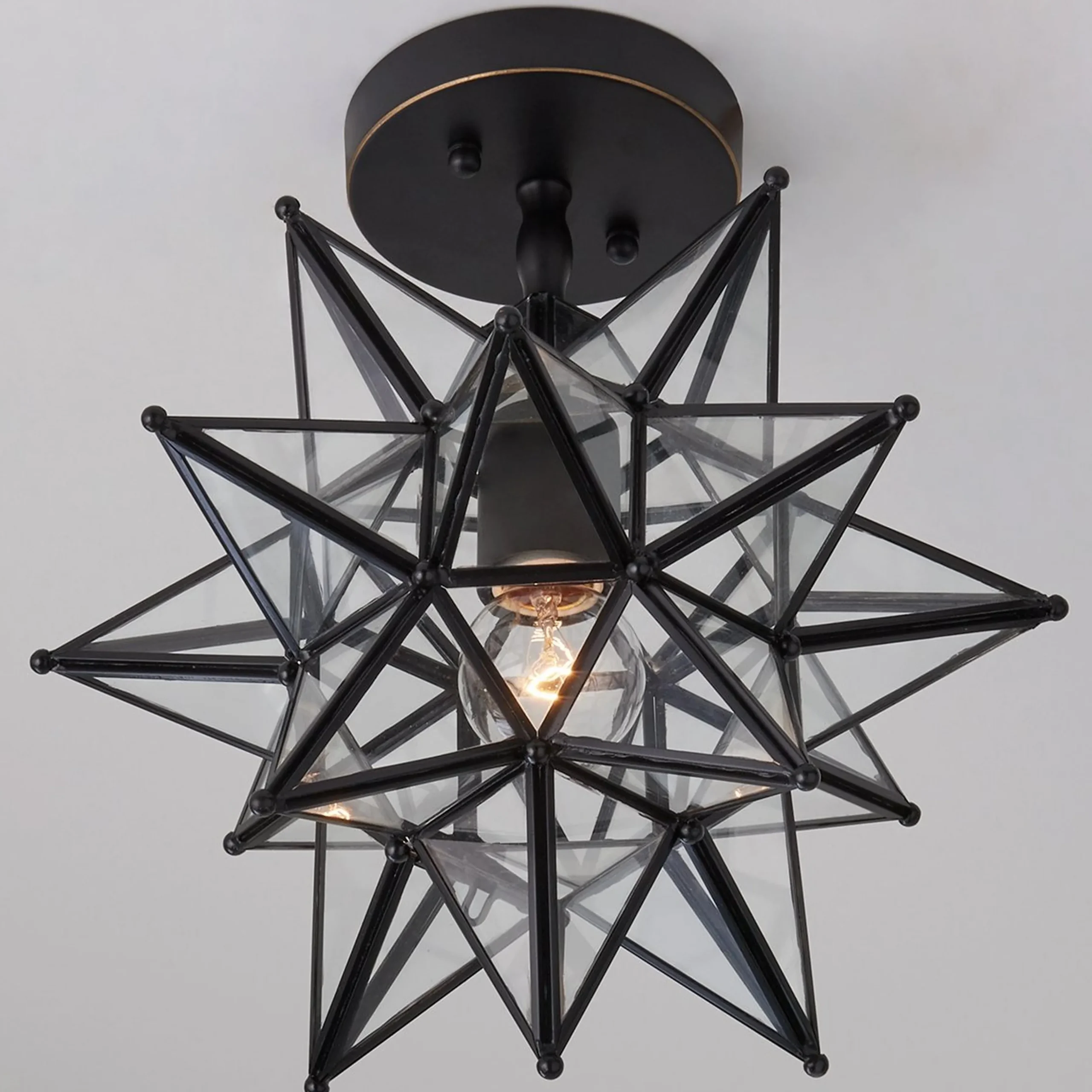 Moravian Star Semi-Flush Ceiling Light