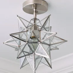 Moravian Star Semi-Flush Ceiling Light