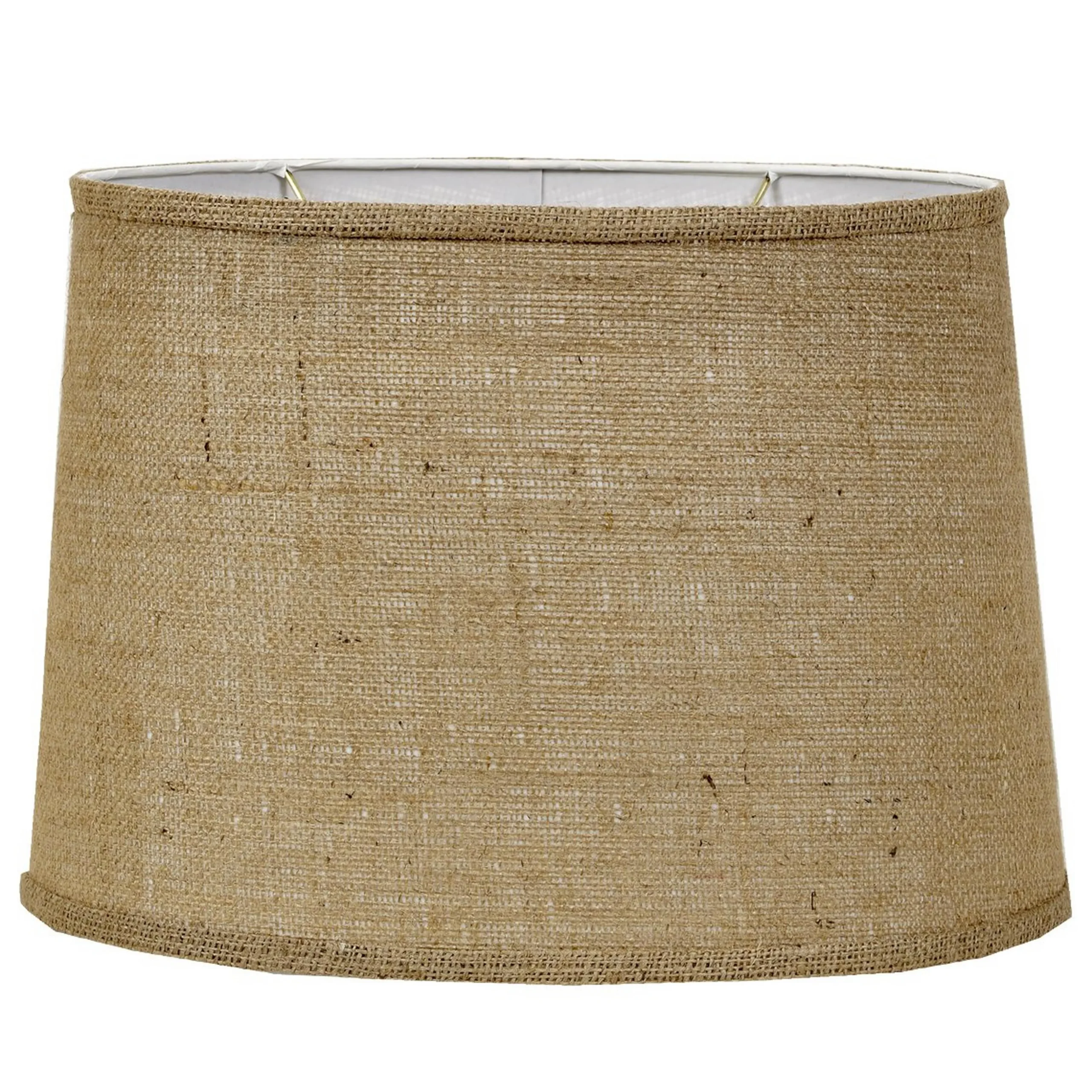 16" Natural Burlap Oval Drum Shade
