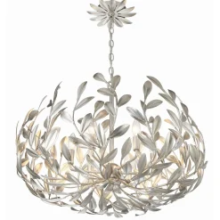 Olive Leaf Blooming Chandelier - 6 Light