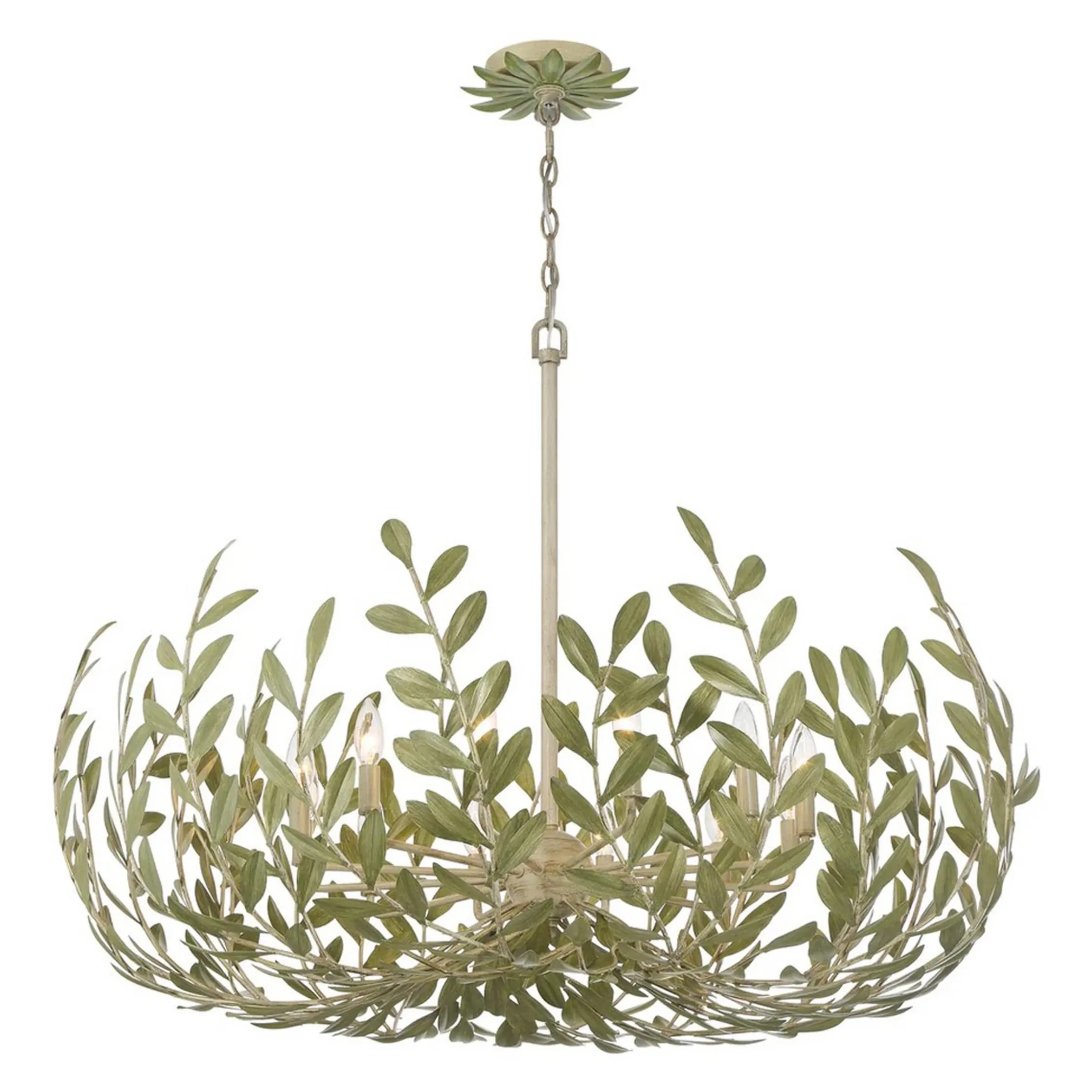 Olive Leaf Blooming Chandelier - 12 Light
