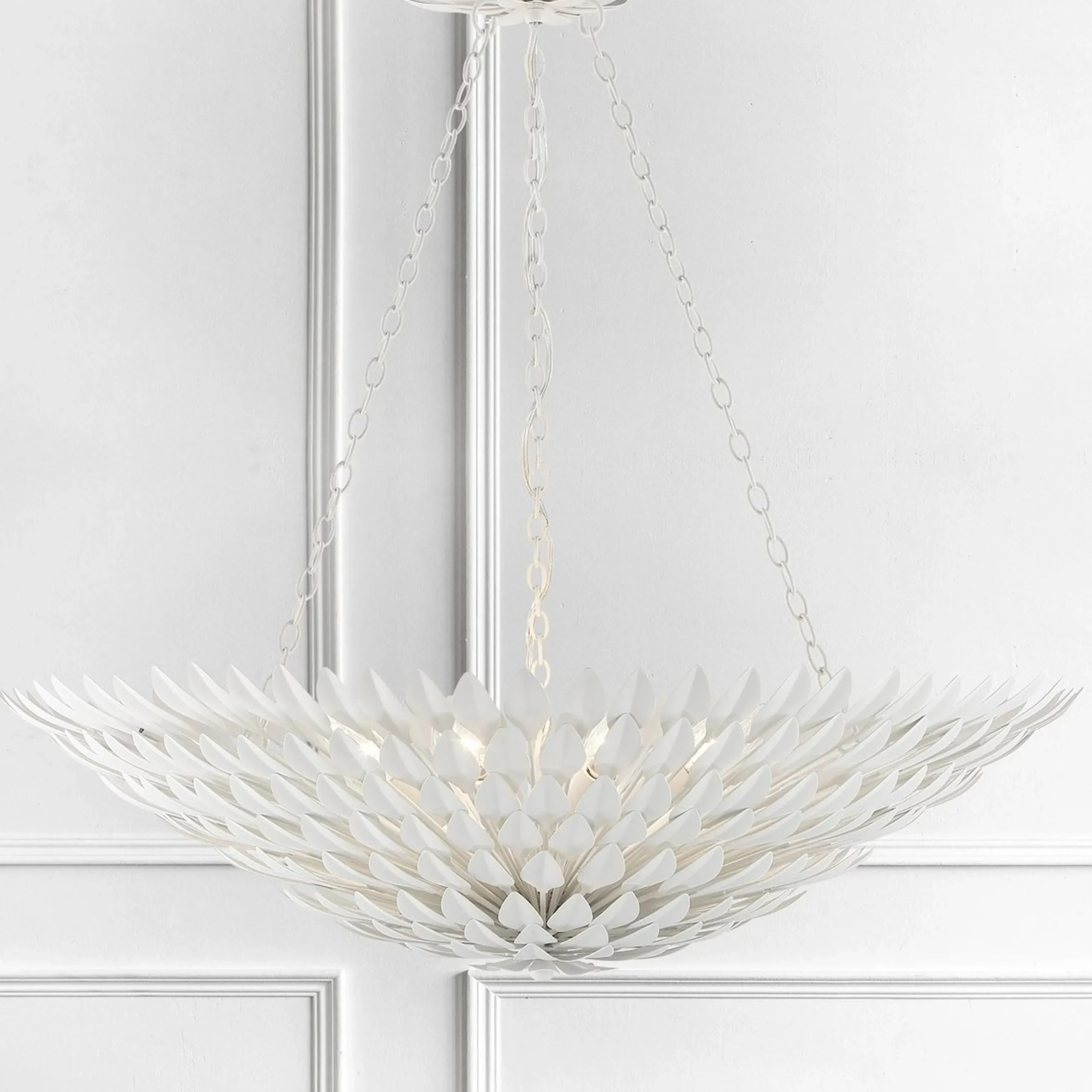 Olive Leaf Convertible Chandelier - 8 Light