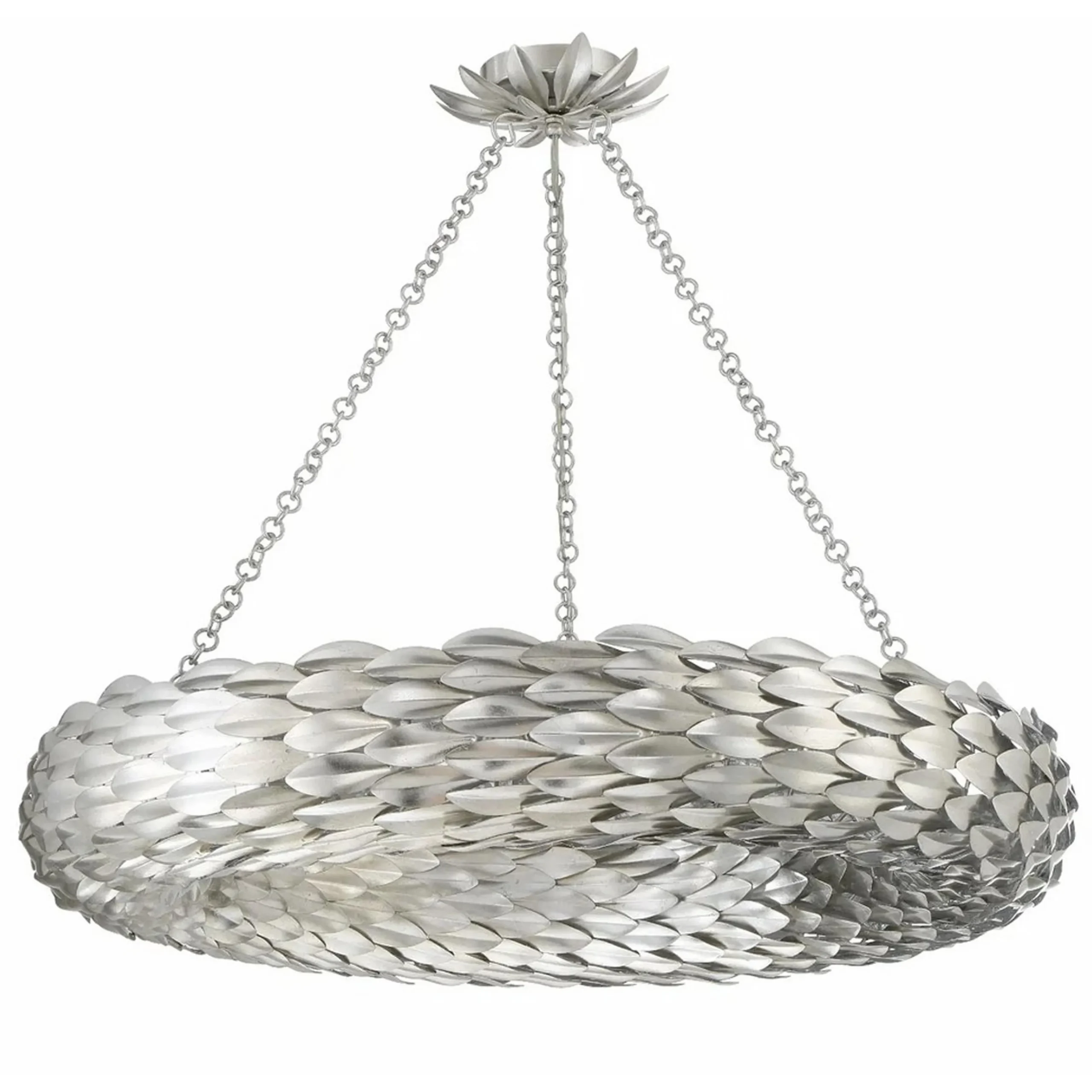 Olive Leaf Convertible Halo Chandelier - 34"
