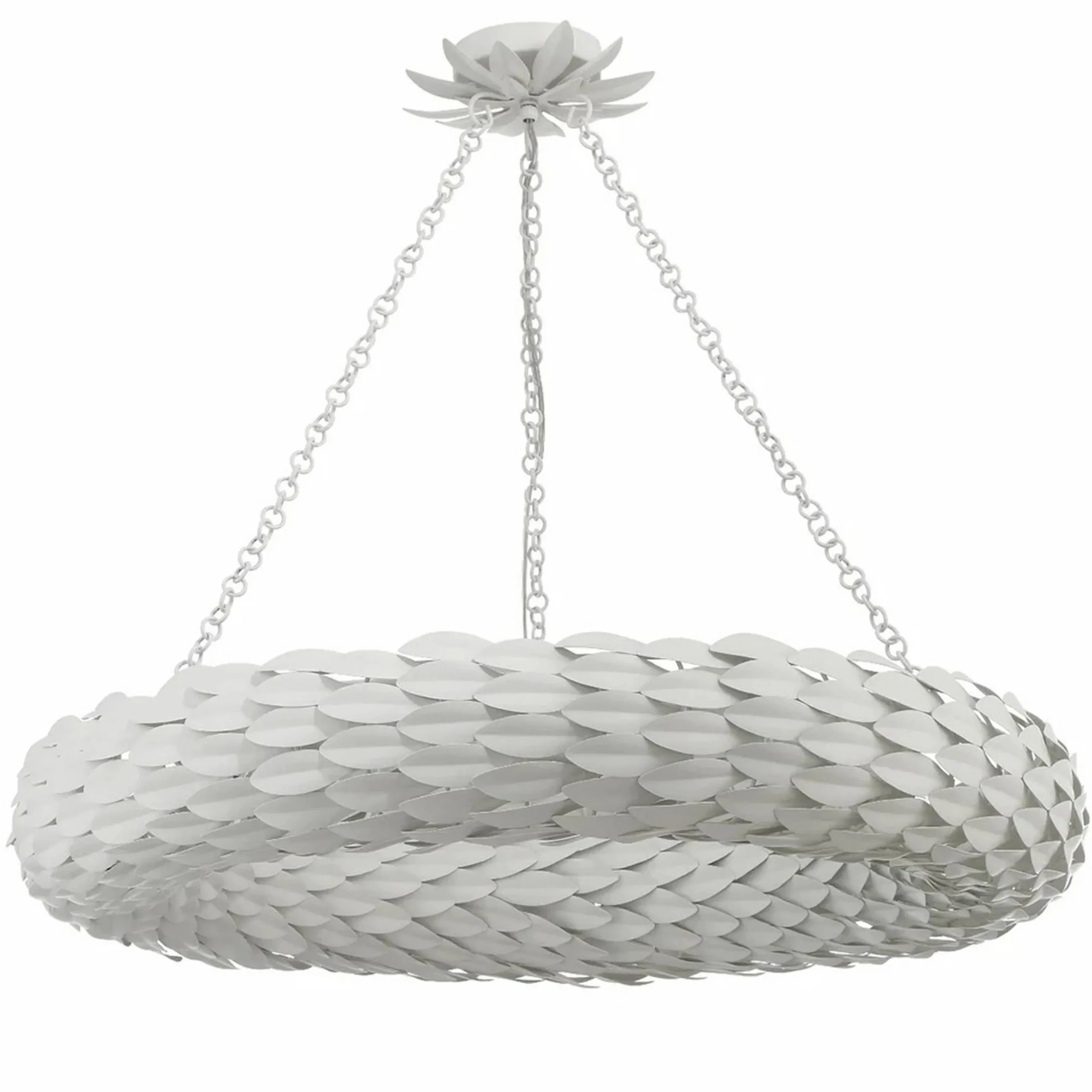 Olive Leaf Convertible Halo Chandelier - 24"