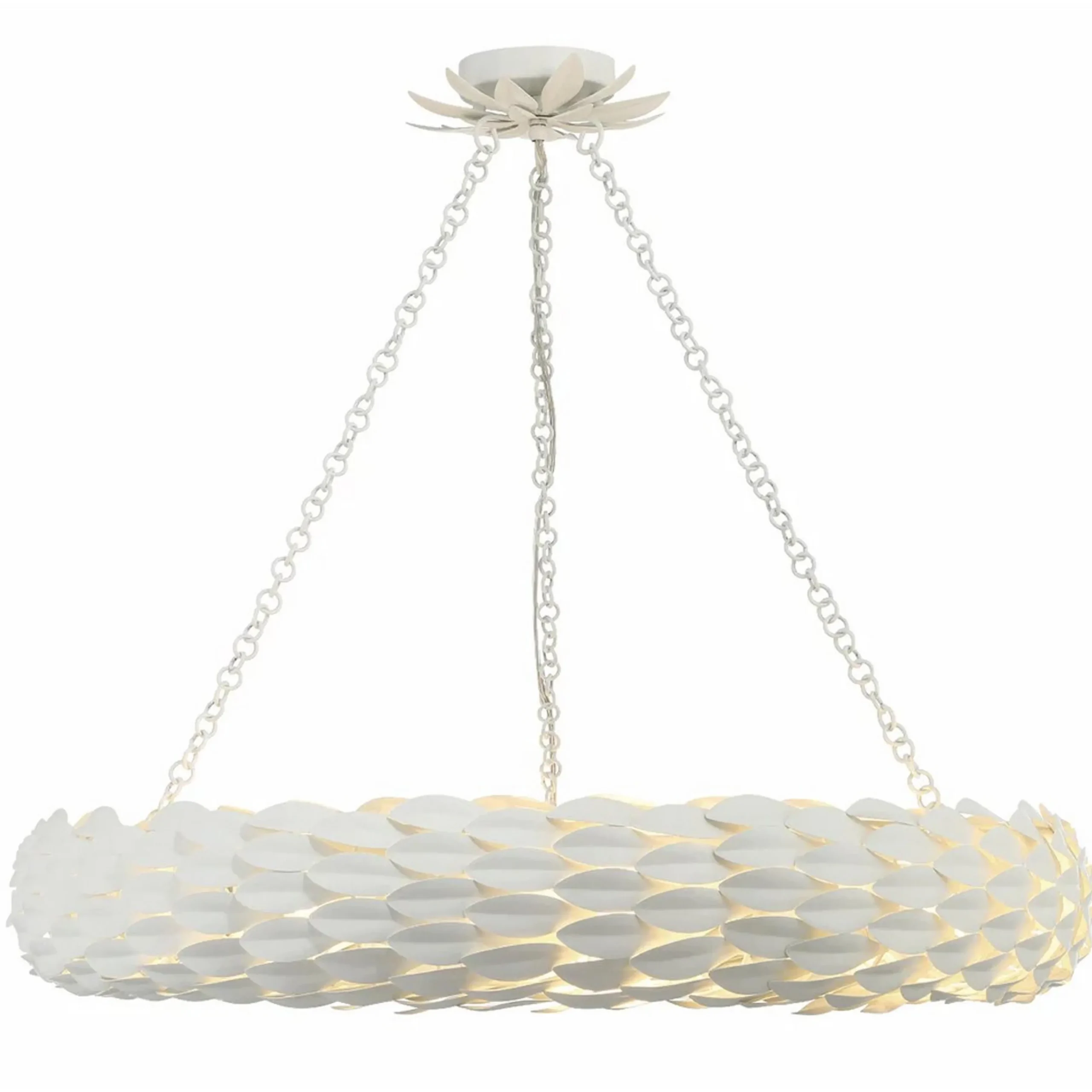 Olive Leaf Convertible Halo Chandelier - 24"