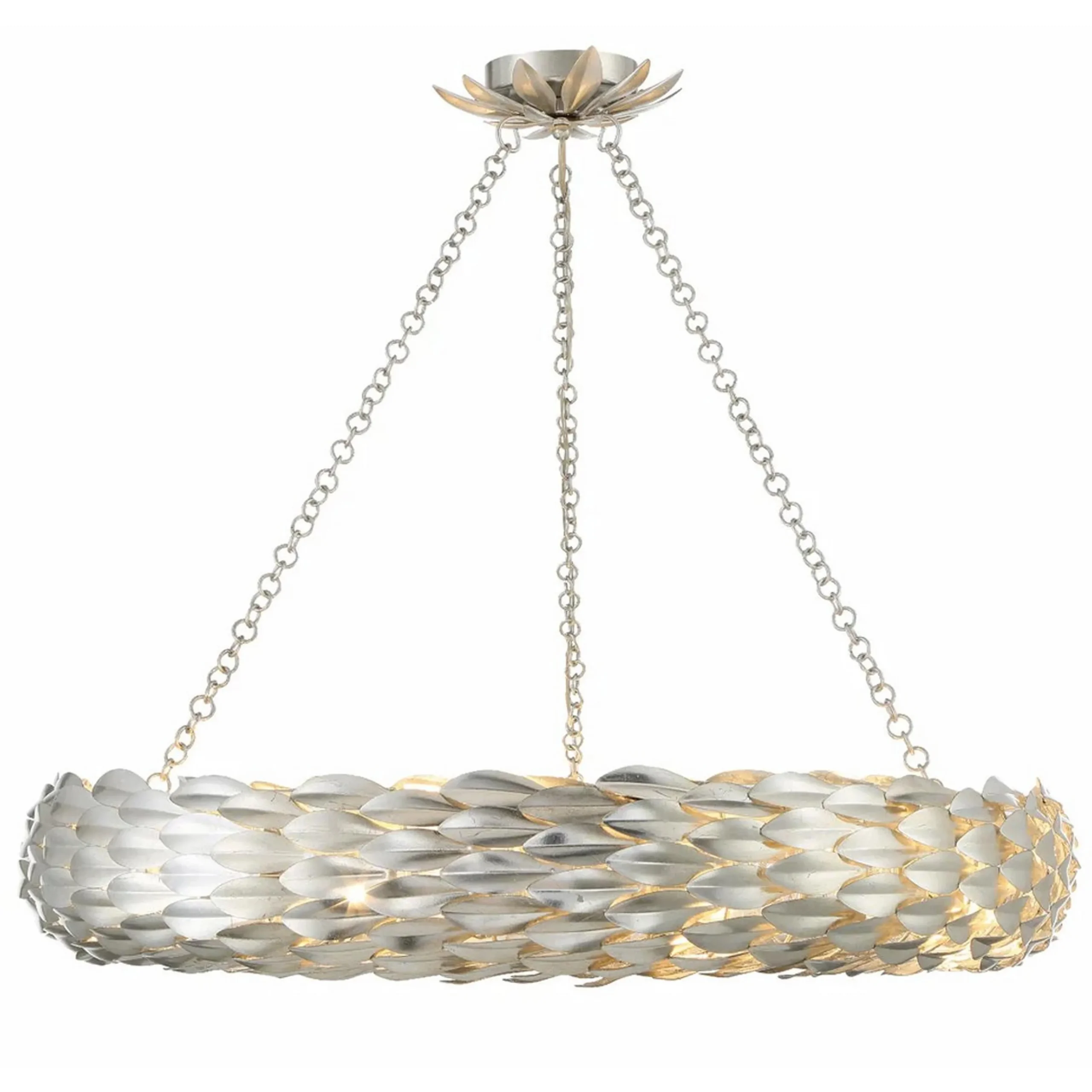Olive Leaf Convertible Halo Chandelier - 24"