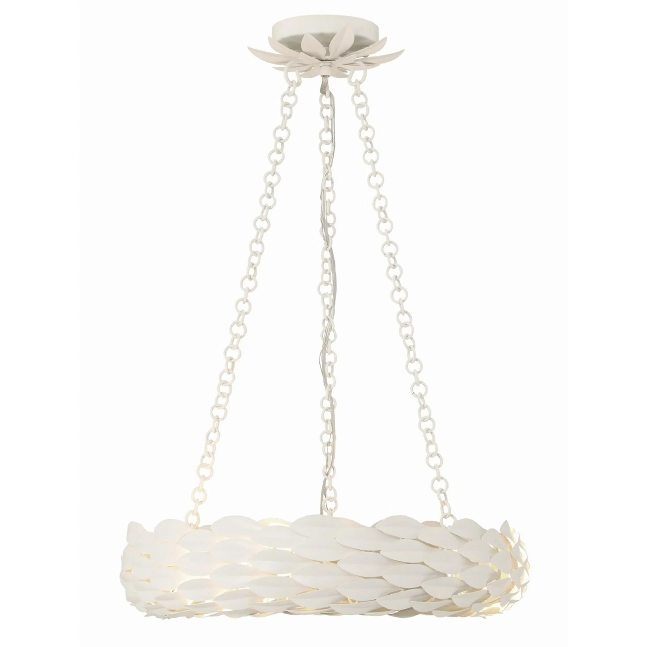 Olive Leaf Convertible Halo Chandelier - 18"