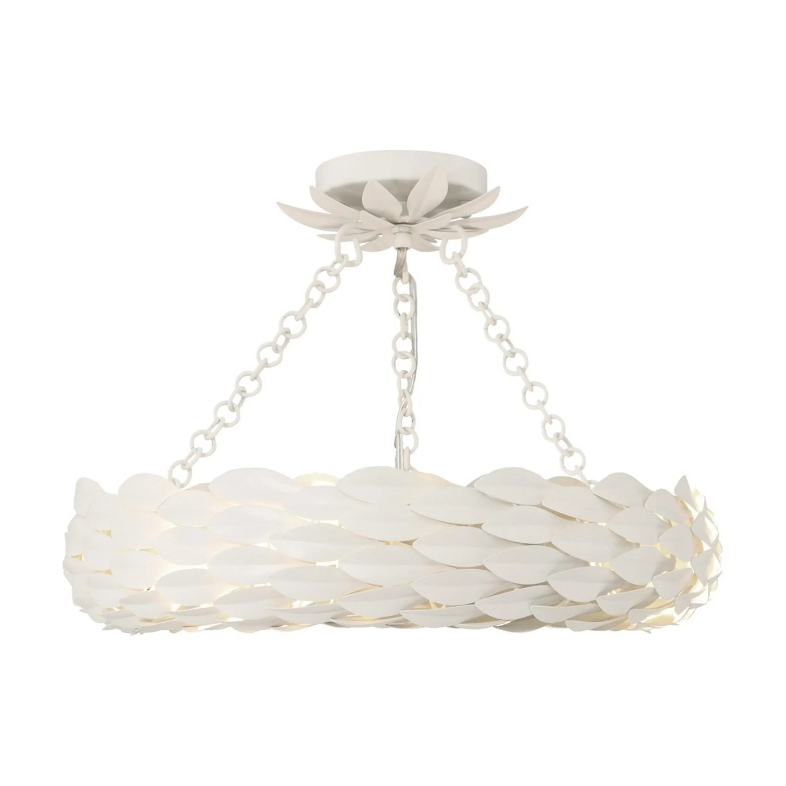 Olive Leaf Convertible Halo Chandelier - 18"