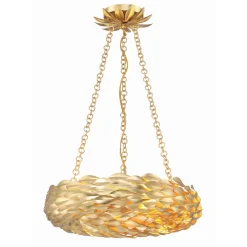 Olive Leaf Convertible Halo Chandelier - 18"