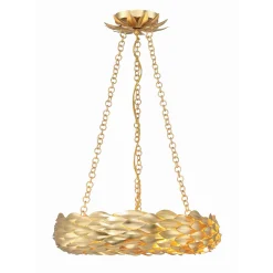 Olive Leaf Convertible Halo Chandelier - 18"