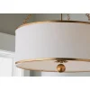 Olive Leaf Drum Shade Chandelier - 6 Light