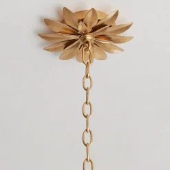 Olive Leaf Drum Shade Chandelier - 6 Light
