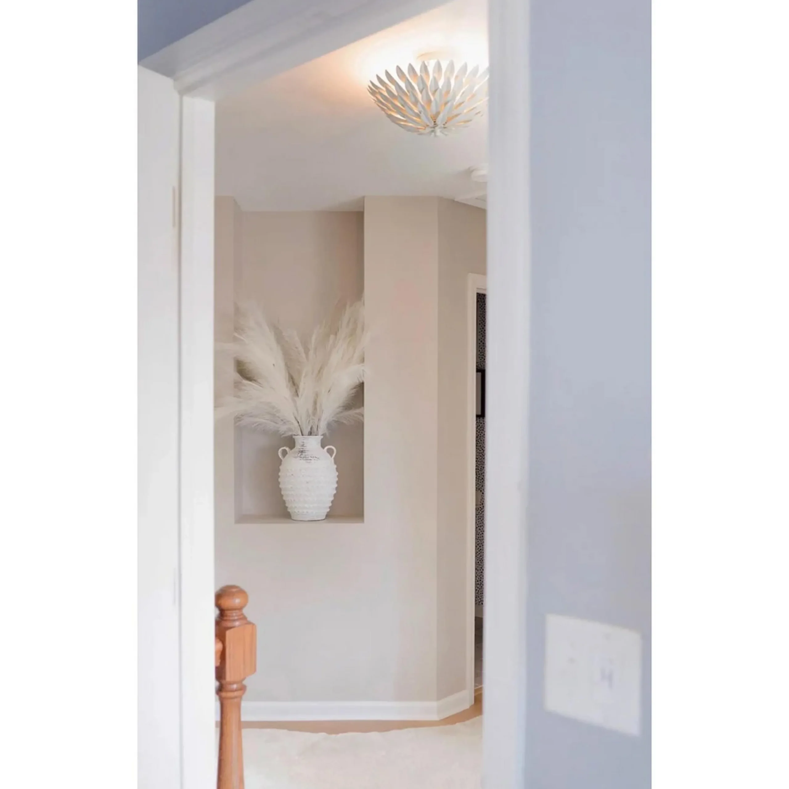 Olive Leaf Semi-Flush Ceiling Light - 4 Light