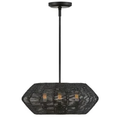 Organic Modern Rattan Chandelier - 3 Light