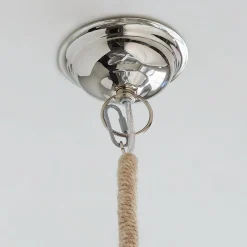 Pickled Wood and Clear Glass Pendant - Bell Glass